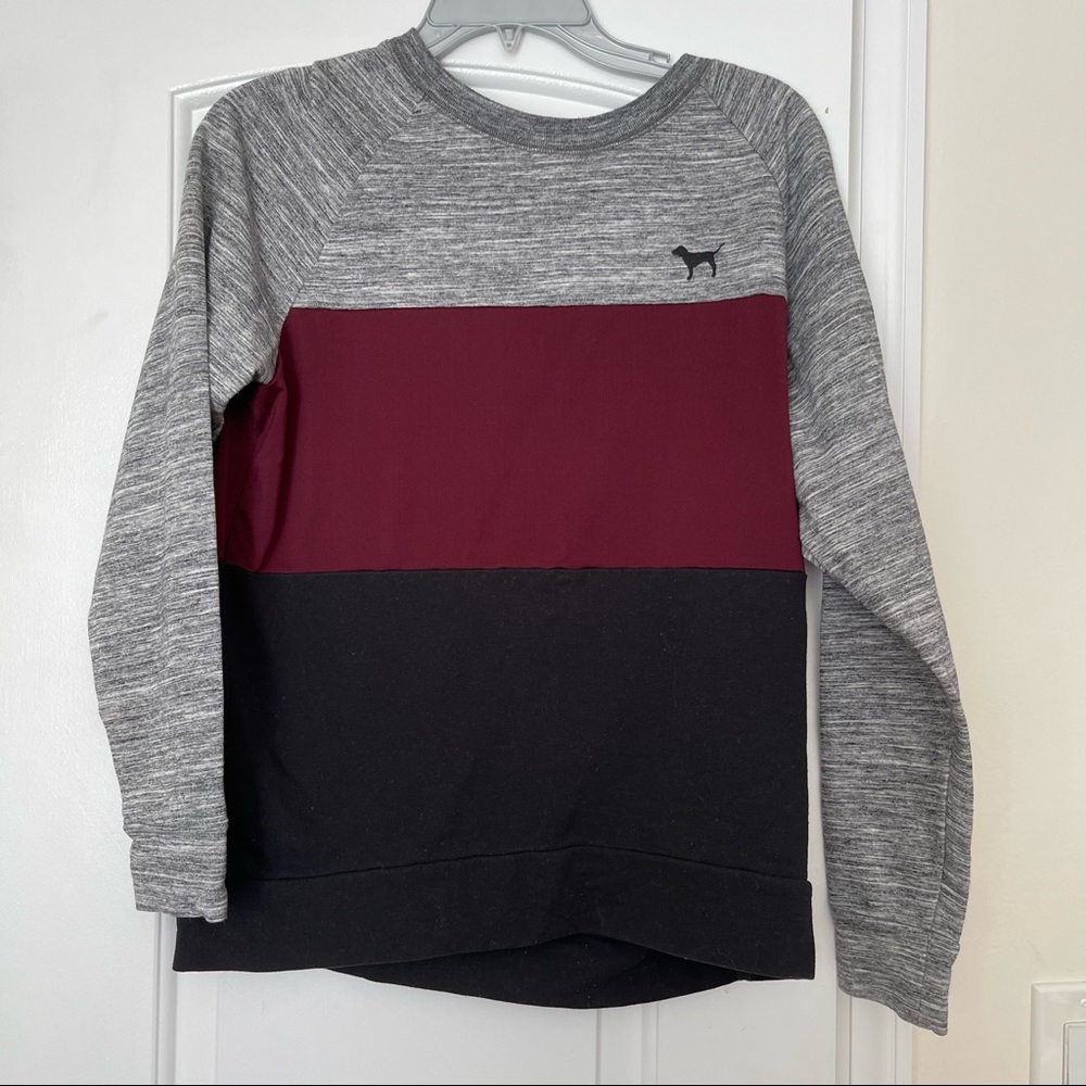 PINK Colorblock Long Sleeve Crew